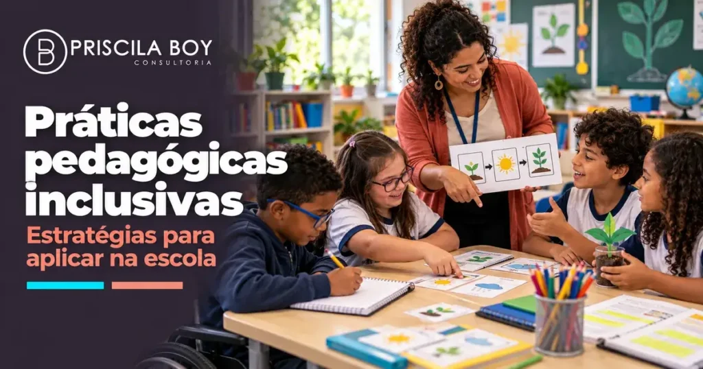 Professora utiliza explicação visual e diferentes formas de participação em uma atividade compartilhada por toda a turma.